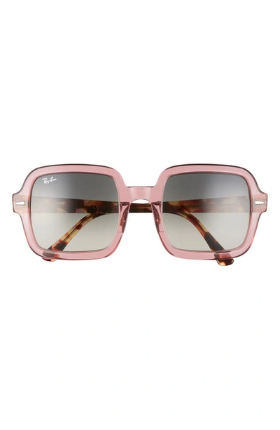 Shop Ray Ban 53mm Gradient Square Sunglasses In Transp Violet/ Grey Grad