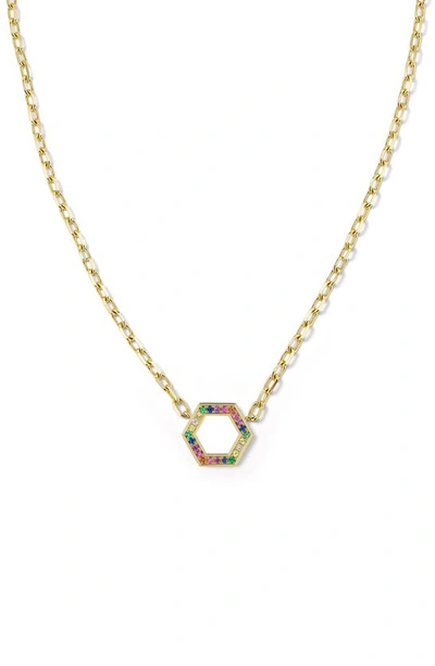 Shop Harwell Godfrey Rainbow Pendant Necklace In Yellow Gold/ Pearl