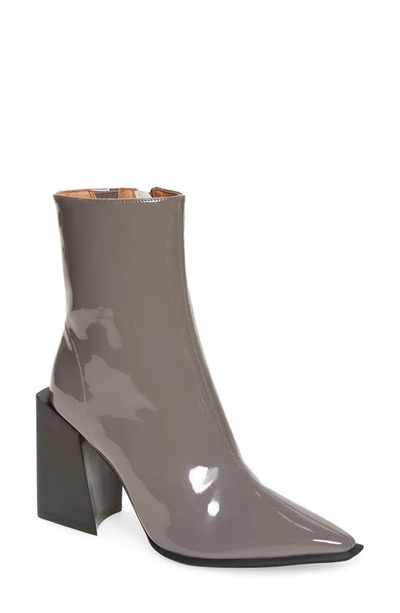 Shop Jeffrey Campbell La-siren Bootie In Grey Patent