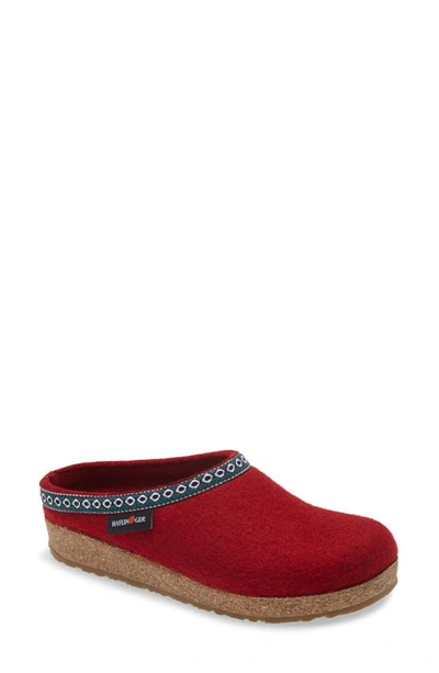 Shop Haflinger Grizzly Clog Slipper In Chili Wool