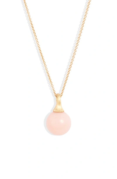 Shop Marco Bicego Africa Boule 18k Yellow Gold Semiprecious Pendant Necklace In Opal/ Yellow Gold