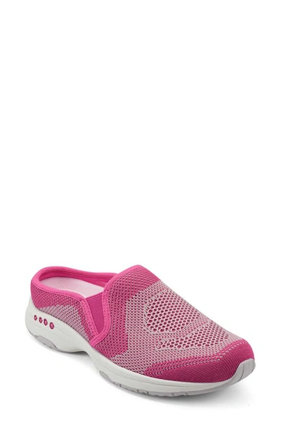 Shop Easy Spirit Take Knit Slip-on Sneaker In Fuchsia Purple/ Chalk Pink