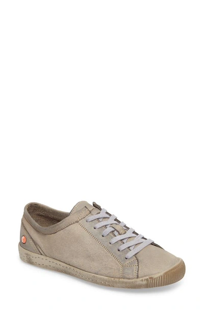 Shop Softinos By Fly London Isla Distressed Sneaker In Taupe Leather