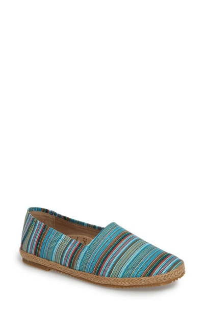 Shop Aetrex Kylie Slip-on In Blue Stripe Fabric