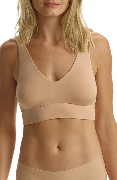 Shop Commando Butter Comfy Curvy Bralette In Beige