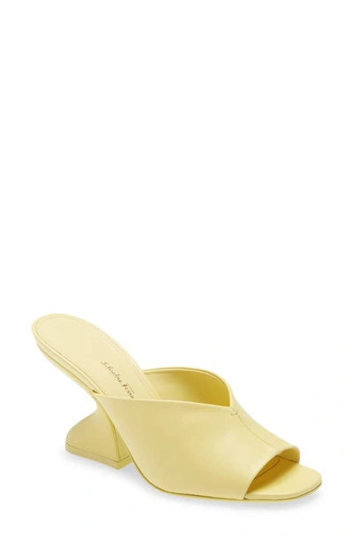 Shop Ferragamo Salvatore  Sansu F-heel Slide Sandal In Yellow