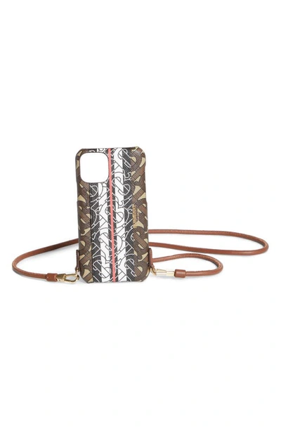 Shop Burberry Rufus Logo Crossbody Iphone 11 Pro Case In Bridle Brown