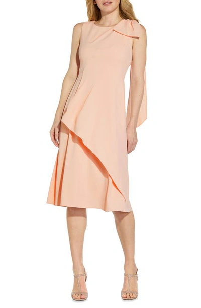 Shop Adrianna Papell Divine Crepe Fit & Flare Midi Dress In Mellow Blush