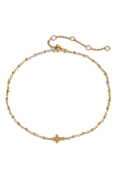 Shop Ajoa Cross Pendant Anklet In Gold