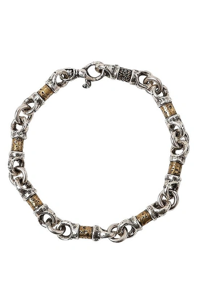 Shop John Varvatos Mixed Link Bracelet In Gold/ Silver