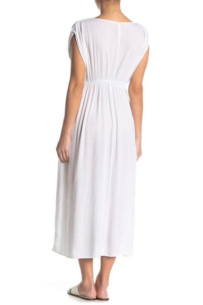 Shop Boho Me V-neck Front Tie Cover-up Maxi Dress In White
