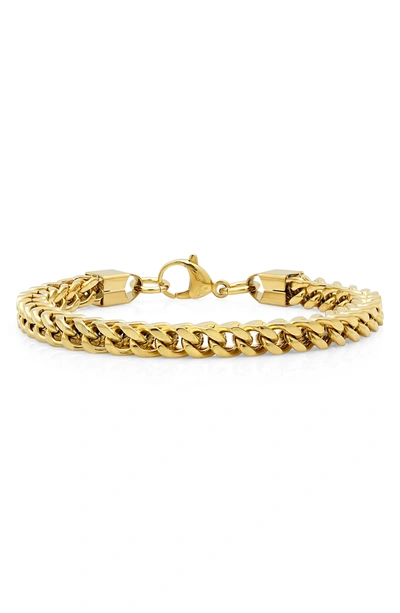 Shop Hmy Jewelry 18k Gold Plate Curb Chain Bracelet In Yellow