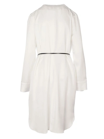 Shop Bottega Veneta Women's White Silk Dress