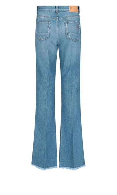 Shop Golden Goose Women's Blue Cotton Jeans