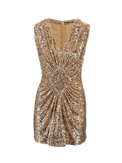 Shop Balmain Gold Dress