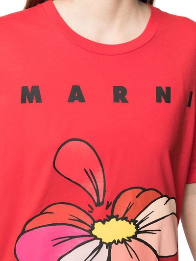 Shop Marni Women's Red Cotton T-shirt