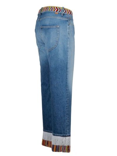 Shop Alanui Women's Blue Cotton Jeans