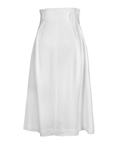 Shop Elisabetta Franchi Women's White Viscose Skirt