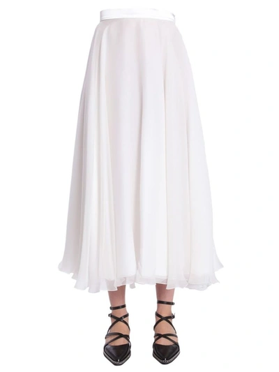 Shop Lanvin Women's White Silk Skirt