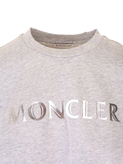 Shop Moncler Women's Grey Cotton T-shirt