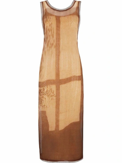 Shop Fendi Women's Brown Silk Dress