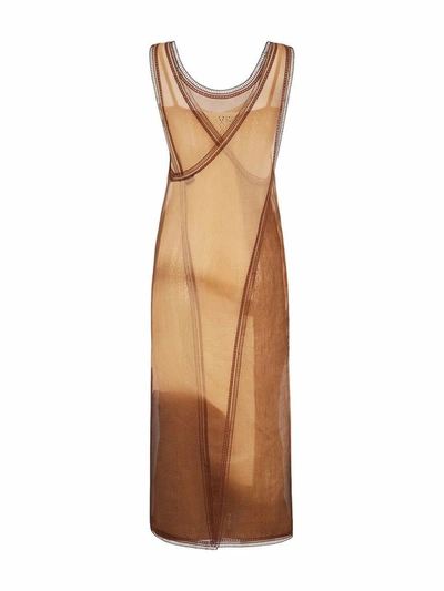Shop Fendi Women's Brown Silk Dress