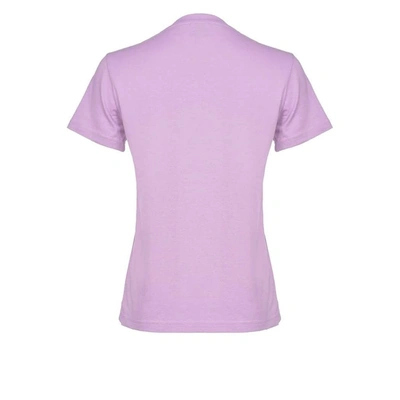 Shop Pinko Women's Purple Cotton T-shirt