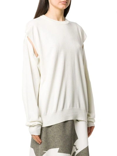 Shop Maison Margiela Women's White Cotton Sweater