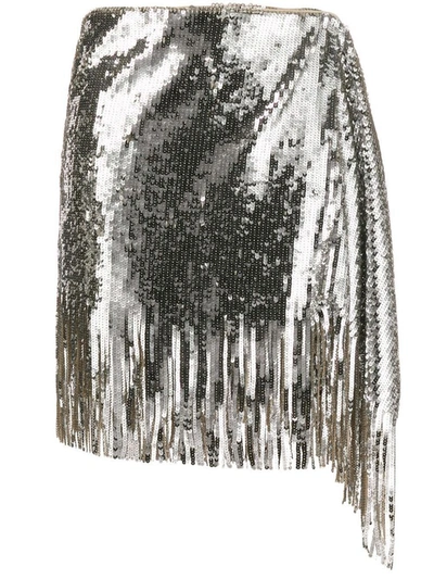Shop Pinko Women's Silver Polyester Skirt