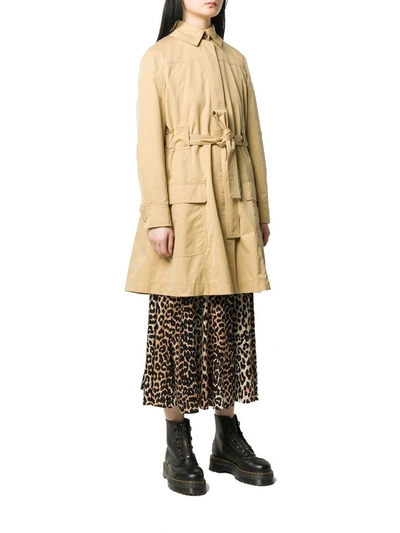 Shop Moschino Women's Beige Cotton Trench Coat
