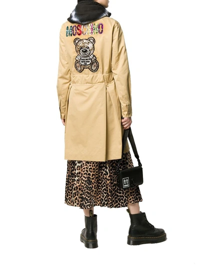 Shop Moschino Women's Beige Cotton Trench Coat