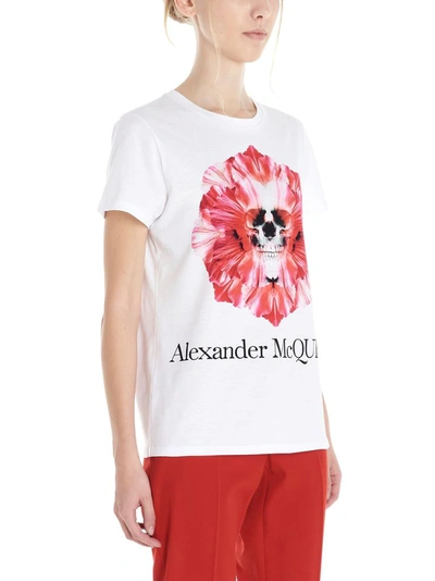 Shop Alexander Mcqueen Women's White Cotton T-shirt