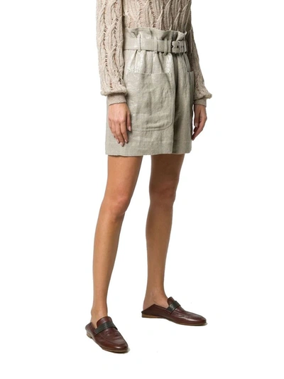 Shop Brunello Cucinelli Women's Beige Linen Shorts