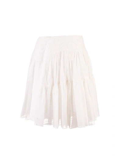 Shop Chloé Women's White Silk Skirt