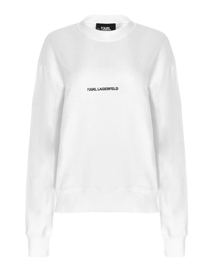 Shop Karl Lagerfeld Women's White Other Materials Sweatshirt