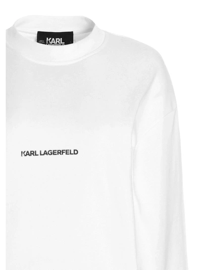 Shop Karl Lagerfeld Women's White Other Materials Sweatshirt
