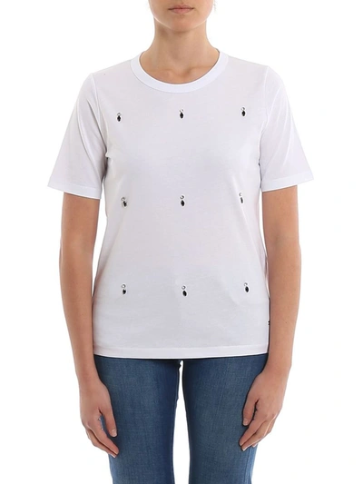 Shop Fay Women's White Cotton T-shirt