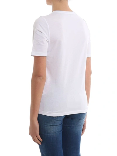 Shop Fay Women's White Cotton T-shirt