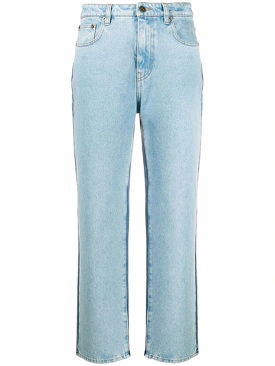 Shop Mcq By Alexander Mcqueen Women's Light Blue Cotton Jeans