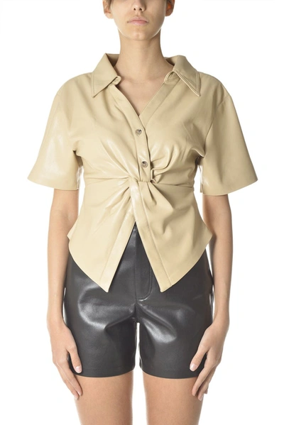 Shop Nanushka Women's Beige Polyester Shirt