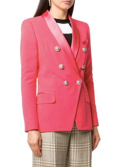 Shop Balmain Women's Pink Viscose Blazer