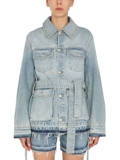 Shop Off-white Women's Blue Cotton Jacket