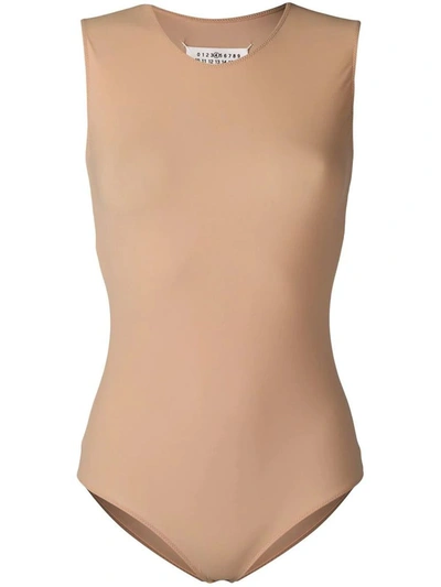 Shop Maison Margiela Women's Beige Polyamide Bodysuit