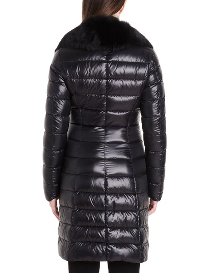 Herno Elisa Fox Fur-collar Down Coat In Black