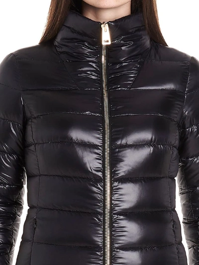 Herno Elisa Fox Fur-collar Down Coat In Black