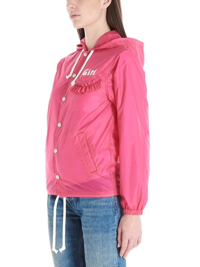 Shop Comme Des Garçons Women's Fuchsia Polyamide Outerwear Jacket