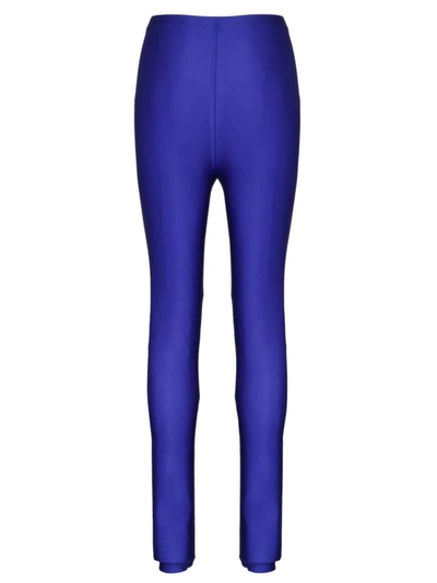 Shop Balenciaga Women's Blue Polyester Leggings