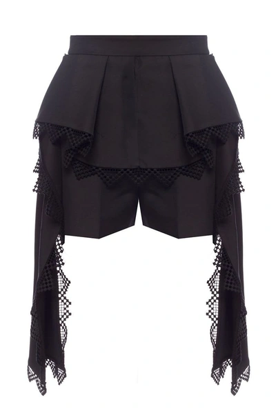 Shop Alexander Mcqueen Women's Black Cotton Shorts