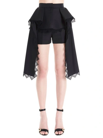 Shop Alexander Mcqueen Women's Black Cotton Shorts