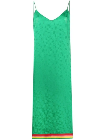 Shop Palm Angels Women's Green Viscose Dress